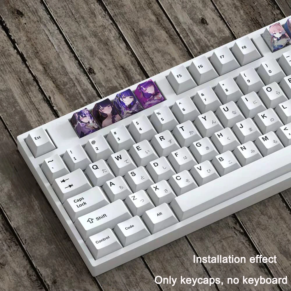 Keycap Pcs Jogo Personagens Anime Personalidade Keycap Genshin Impacto Pbt Sublimação r4 Cereja Perfil Teclado Mecânico Keycap - Imagem 2