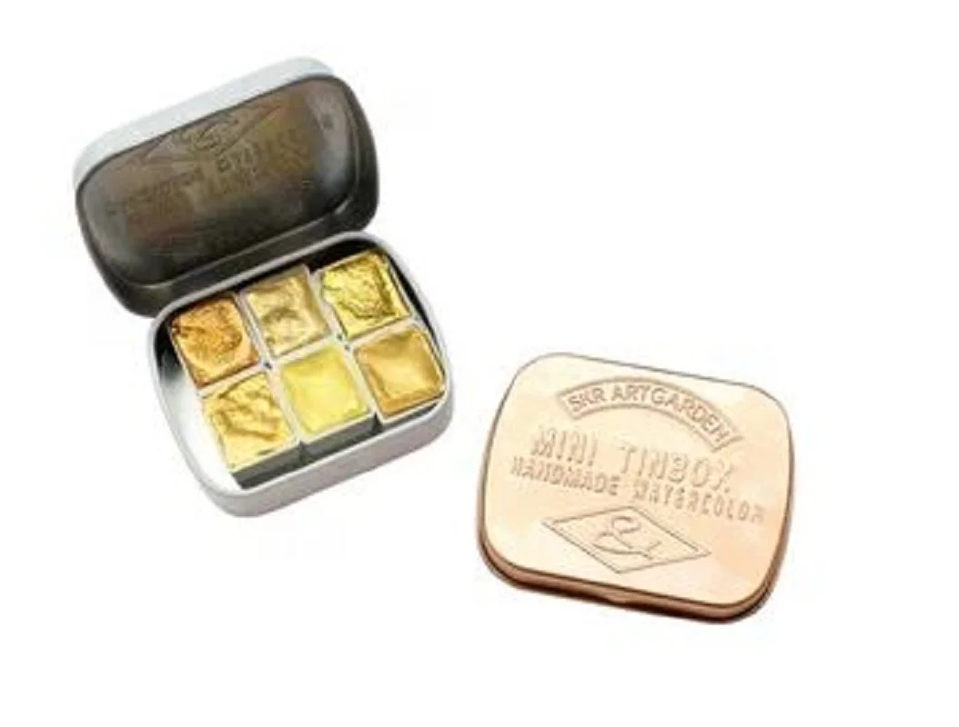 Handmade Metallic Gold Shimmer Watercolour paint Nail Art Painting acuarela 6 Color Set Student Supplies Art Supplies 4