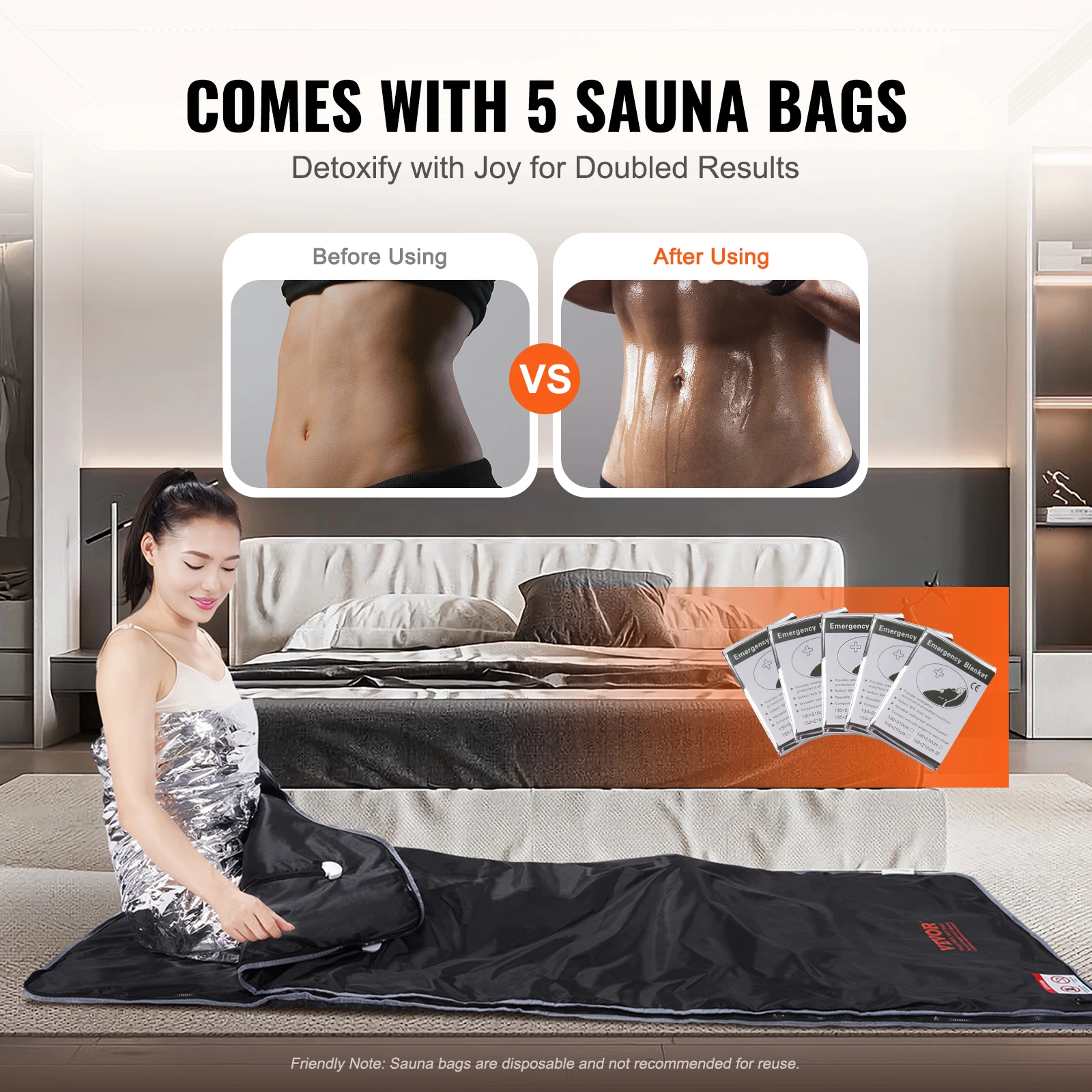VEVOR Sauna Blanket for Detoxification Portable Far Infrared Sauna For Home Relaxation Adjustable Temprature Minutes Timer 6