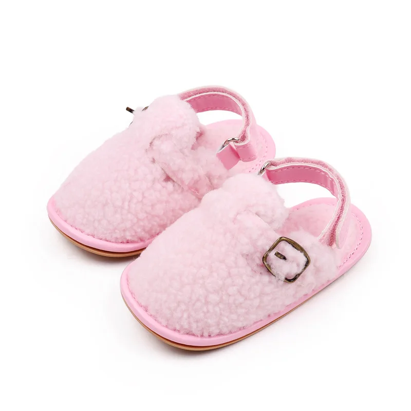 Infant Newborn Baby Slippers Toddler Girls Boys Prewalker Trainers First Walker Fur Winter Warm Baby Anti-slip Crib Shoes