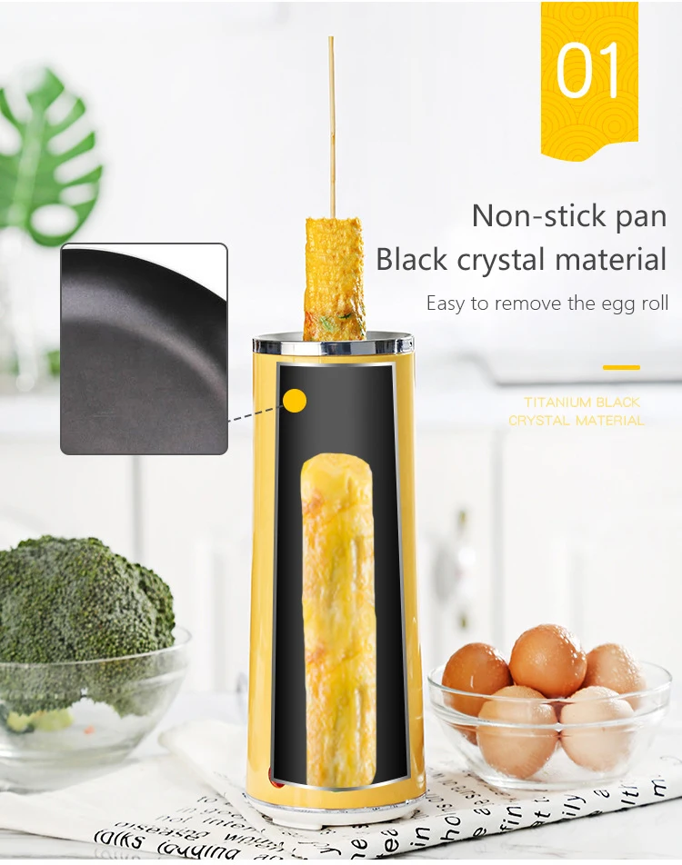 Description Picture 4 of item110V220V Automatic Egg Roll Maker Sausage Burrito Omelette Breakfast machine Thermostat Egg Boiler Cake Roll Dust cover Washable