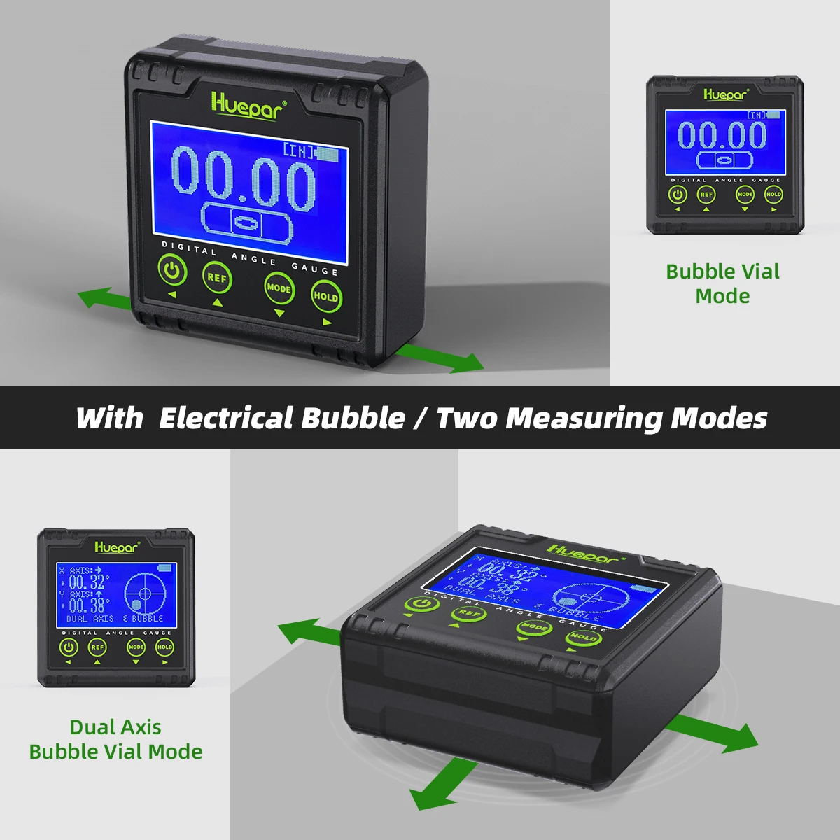 Level Gauge Laser Inclinometer Laser Angle Gauge Huepar AG03 Digital Angle Gauge Protractor Electronic Bubble Angle Finder Dual Axis Level Box LCD Inclinometer Bevel Gauge 0~360