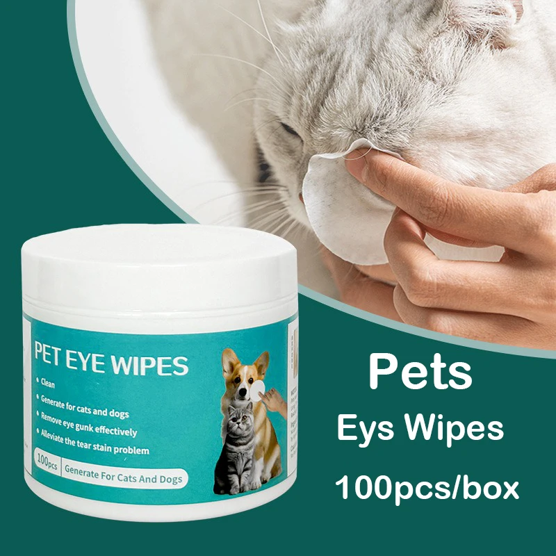Pet cleaning products Eye wipes to remove tear marks Cleaning wet tissues Cat wiping eyes Removing tear marks and cleaning pet