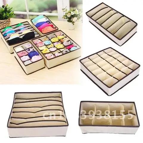 

Underwear Bra Storage Box Organizer 2021 New Beige Drawer Closet Organizers Boxes For Underwear Scarfs Socks Bra