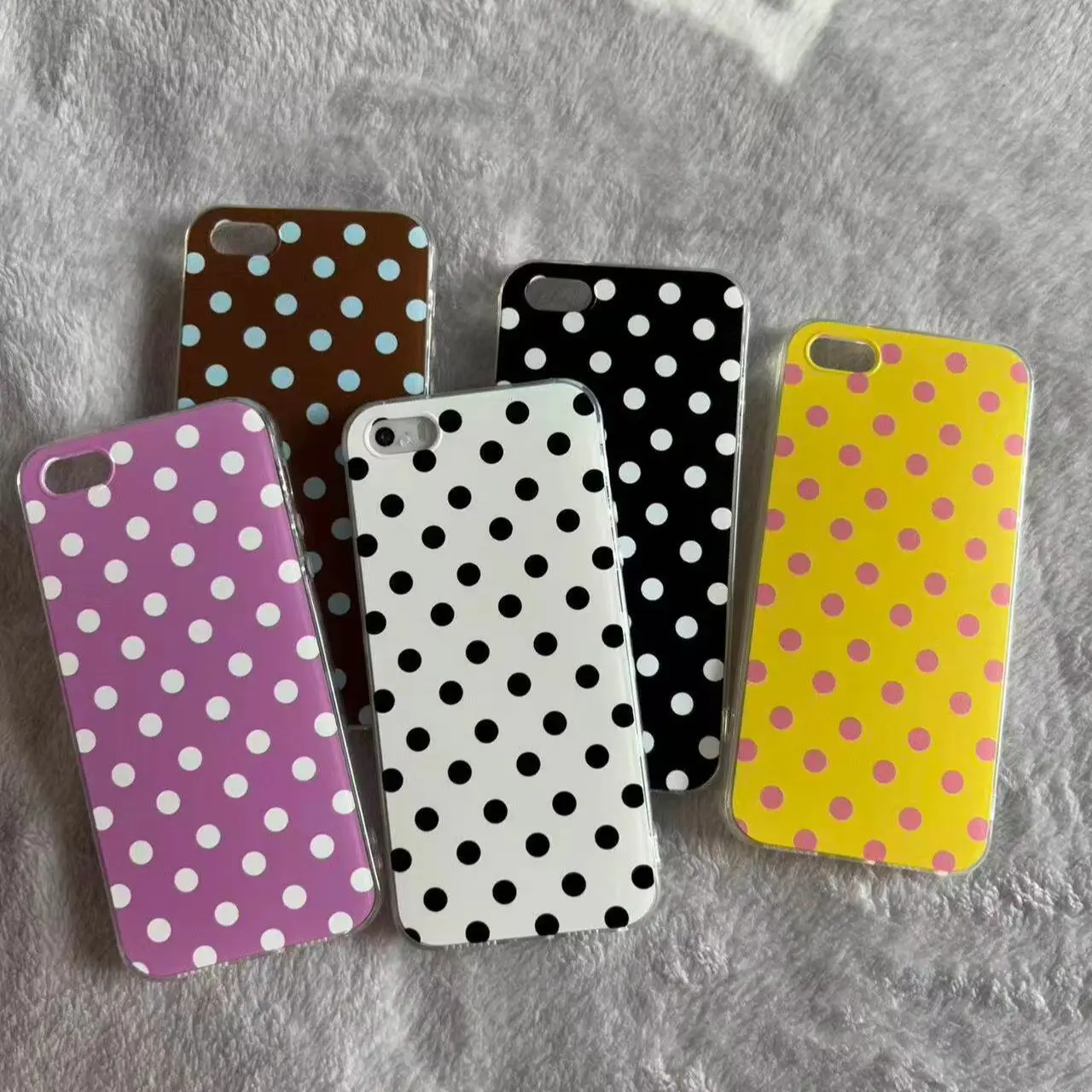 Vibrant Colorful Polka Dots Feather Texture Phone Case