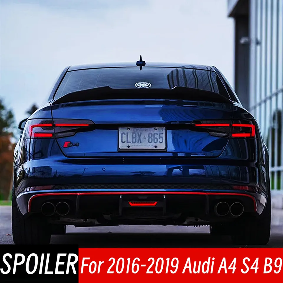 Spoiler Posteriore PSM Style In ABS Per Audi A4 S4 B8 (2009-2016) – Finitura Nero Lucido O Effetto Carbonio, Facile Da Montare