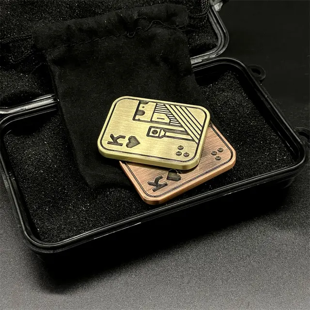 Skull Poker Style Magnetic Push Slider Adult Metal EDC Fidget Toys Autism Sensory Toys ADHD Hand Spinner Anxiety Stress Relief 6