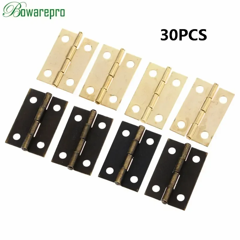 30Pcs Mini Antique Bronze Hinges Square cupboard Door Hinges For Wooden Cabinet Drawer Jewellery Box Furniture Hardware 24*16MM cabinet door hinges furniture hinge cabinet hinges wooden box hinge bronze butterfly hinges