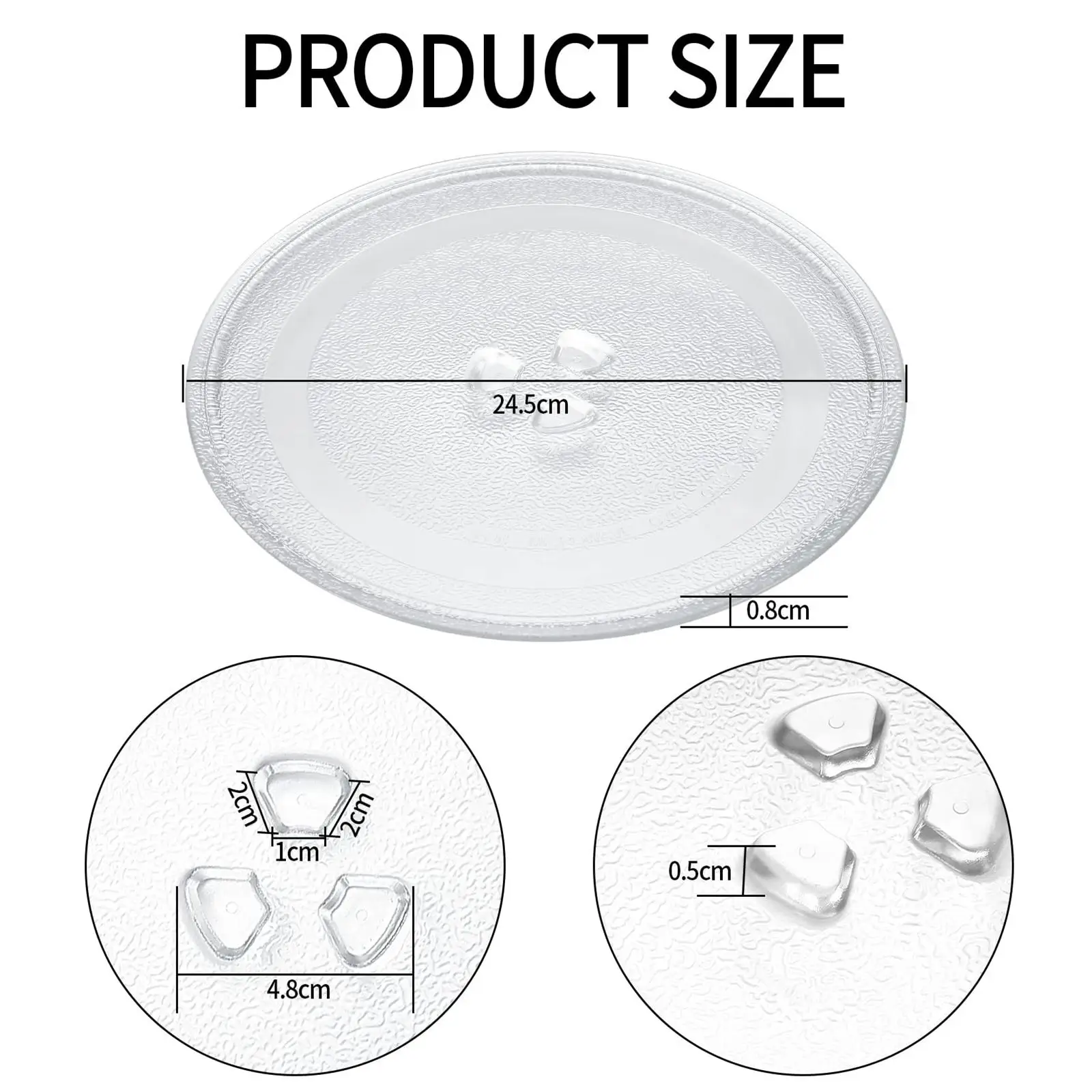 Microwave Glass Plate Turntable Cooking Tray Replacement 9.6Inches for