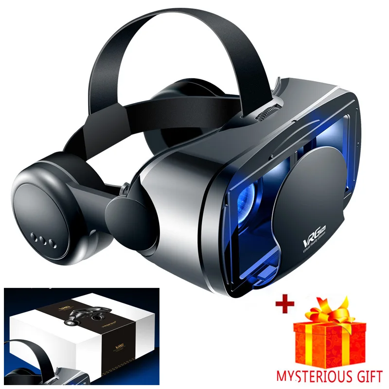 VRG Pro 3D gafas de realidad Virtual VR dispositivos auriculares Viar gafas casco lentes inteligentes para teléfono inteligente visor móvil