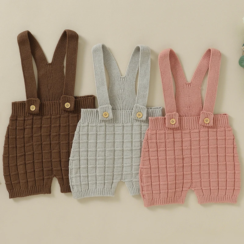

Autumn Infant Bodysuit Knit 0-18M Newborn Infant Baby Boys Girls Romper Knitted Sleeveless Jumpsuit Overalls Sunsuit Clothes