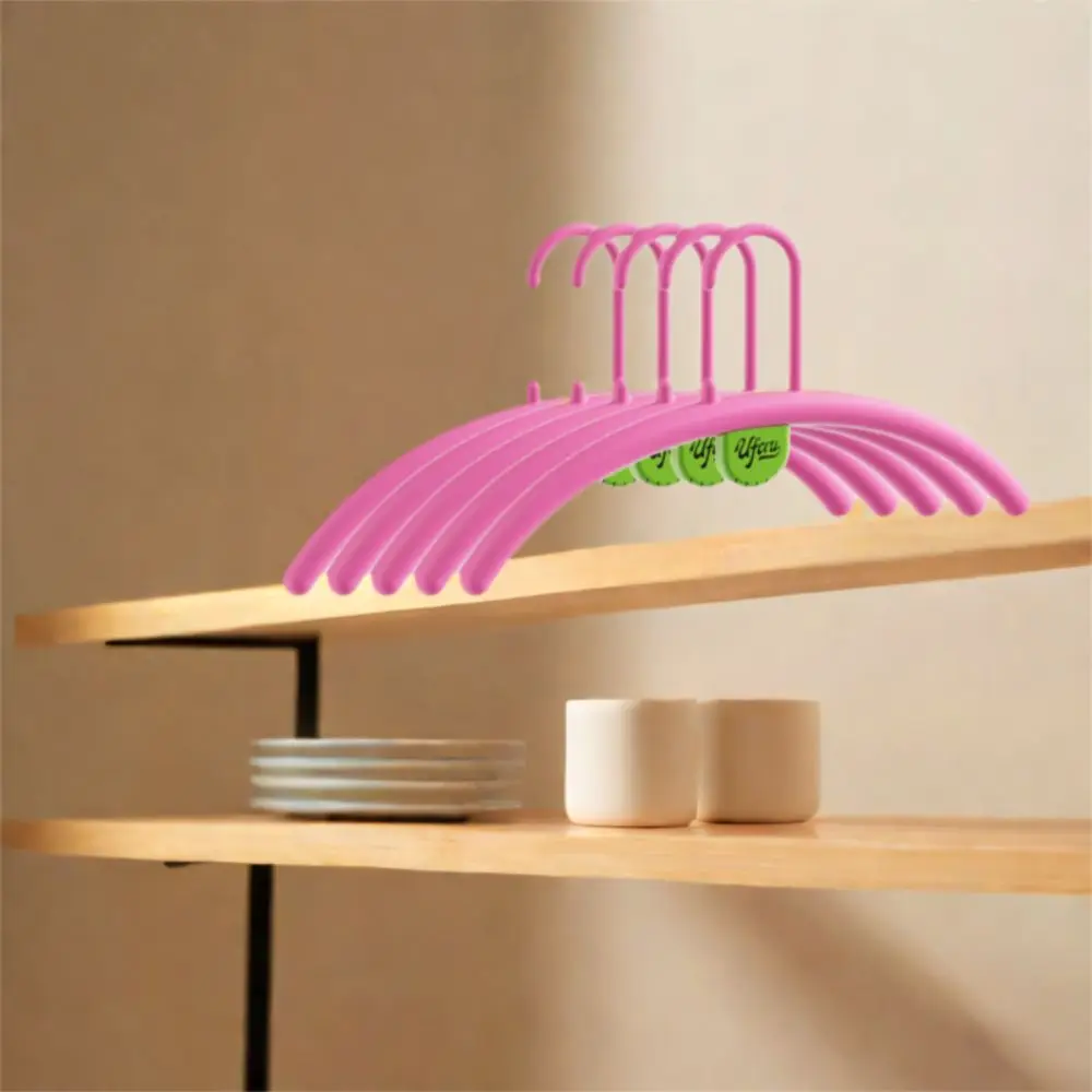 5PCS Multifunctional Thickened Semi-round Coat Hanger Plastic No Trace Clothes Rack Reusable Space Saving Drying Rack Bedroom
