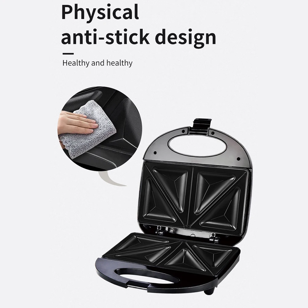 Toasters Toasting Machine Heat-Resistant Handle Triangle Bread Machine Non-Stick 750W Double-sided Heating for Household Kitchen