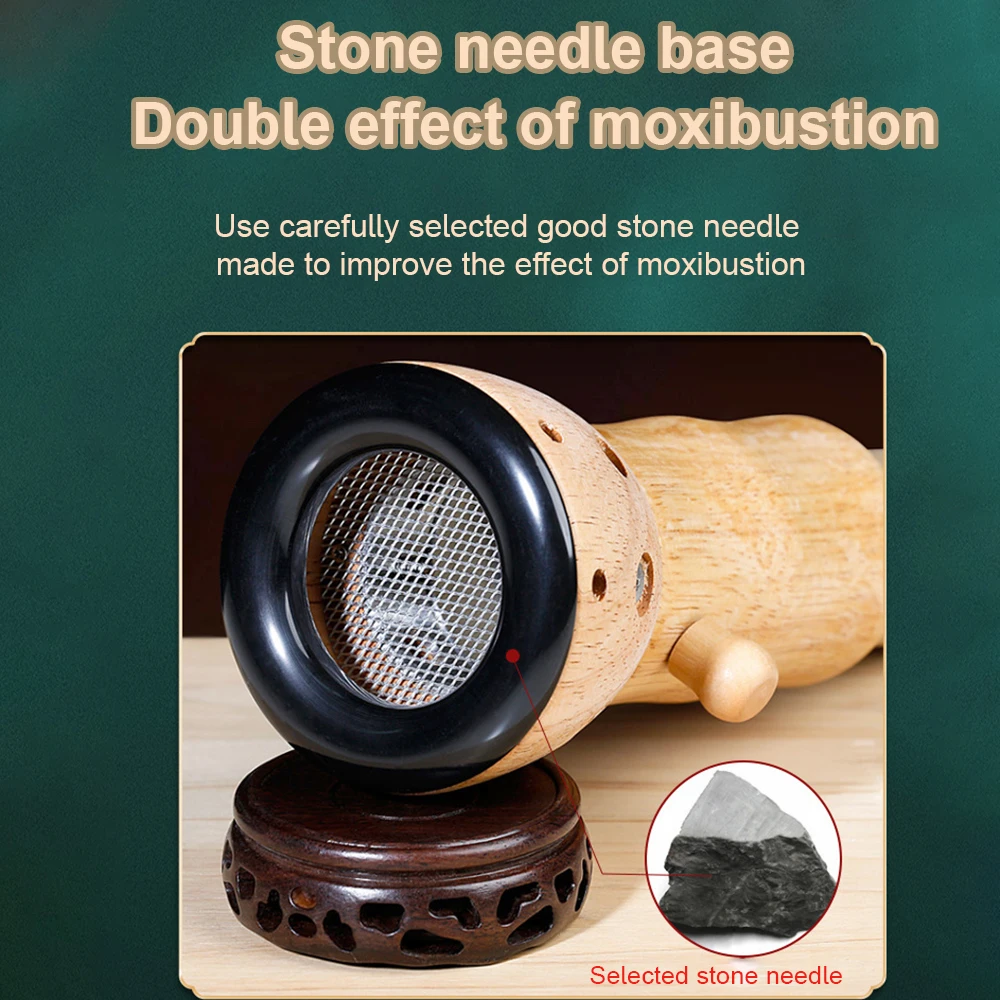 Hand Holding Moxibustion Scraping Pot High Quality Stone needle Material Moxa Stick Burner Cup Warm Compress Acupunture Therapy