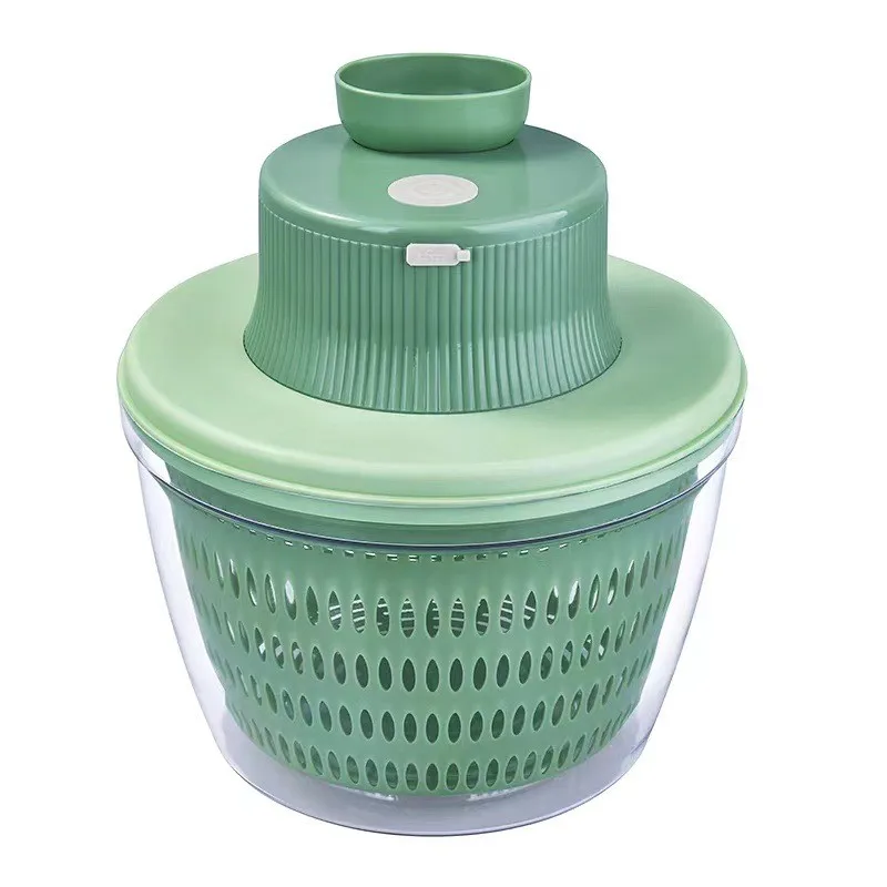 Multifunctional USB Electric Salad Spinner Dryer Vegetable Cutter Kitchen Accessories