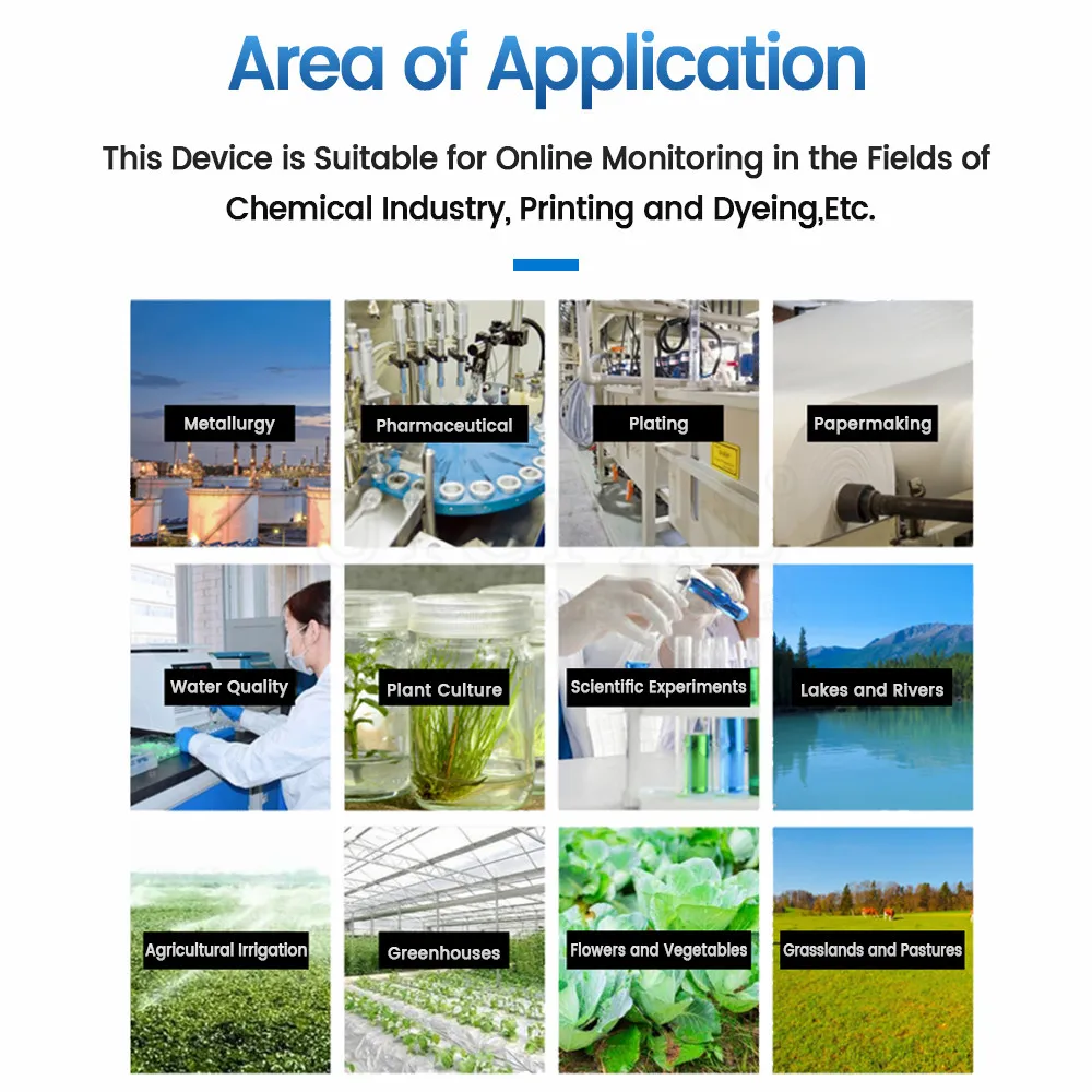 Din 레일 유형 PH EC 플라스틱 전극 프로브 감지기 RS485 2-in-1 센서 농업 양식업을 위한 산업용 하수 모니터