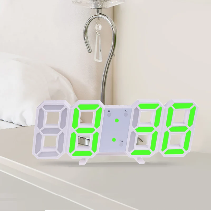 3D Large LED Digital Wall Clock Date Time Celsius Nightlight Display Table Desktop Clocks Alarm Clock From Living Room 