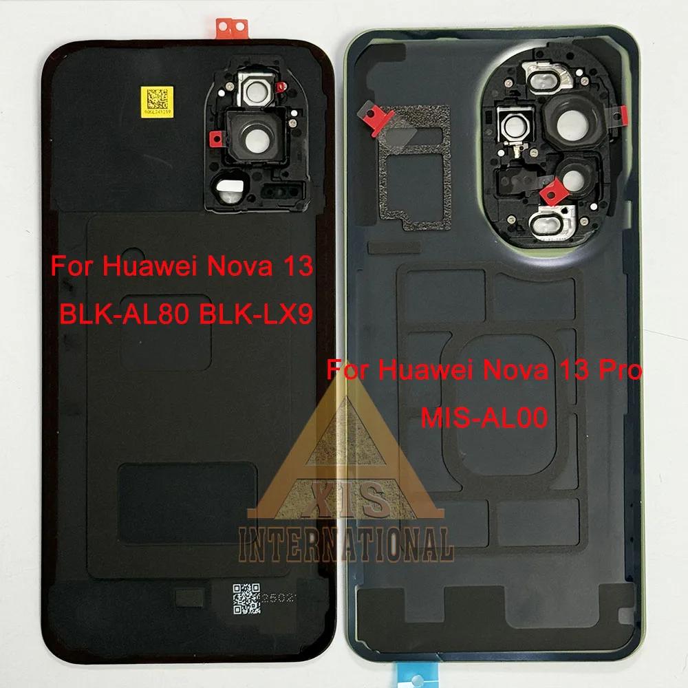 ? 화웨이 노바 13 BLK-AL80 BLK-LX9용 오리지널 후면 배터리 커버 케이스/노바 13 프로 MIS-AL00용 카메라 프레임+유리 렌즈+플래시