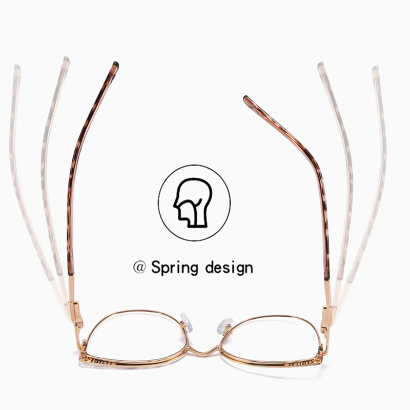Hotony Blue Light Blocking Glasses Frame New Hot Women Fashion Alloy Eyeglasses Optical UV400 Prescription Female Spectacles 5