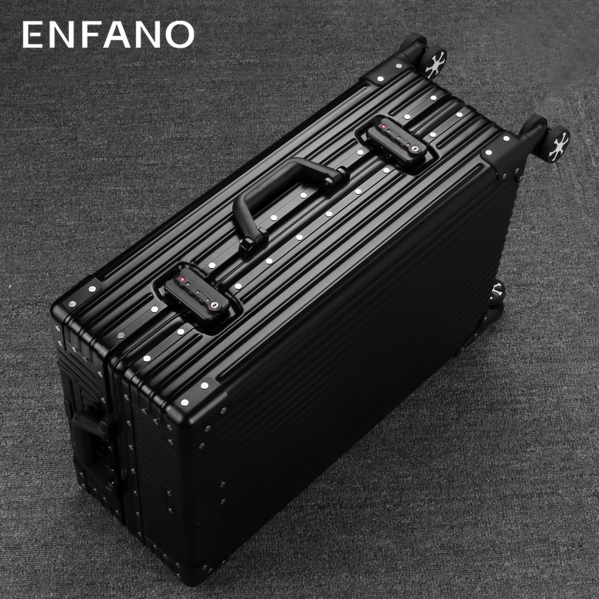 

Enfano, полноразмерная тележка из алюминиево-магниевого сплава, тихий багаж на колесах, высококлассная тележка для путешествий