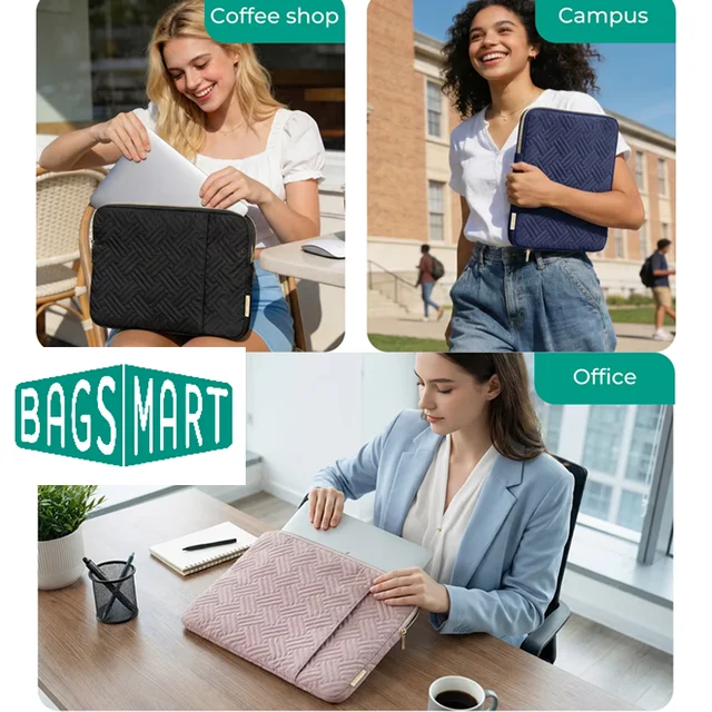 BAGSMART Housse pour ordinateur portable 13-13,3 pouces, housse portable pour ordinateur portable, étui de protection compatible avec poche 1