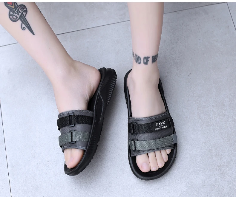 Summer New Men's Slippers Outdoor Beach Sandals Mens Lightweight Slides Men Casual Shoes Flip-flops Home Slippers Beach Sandals