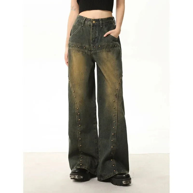 

Women's Baggy Jeans Oversize High Waist Denim Trousers 2000s Korean Y2k 00s Aesthetic Vintage Wide Cowboy Pants Grunge Clothes