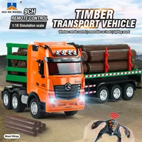 Huina Rc Truck Tractor 1313 1312 1:18 9Ch Alloy Remote Control Car Wood Transporter Light Sound Engineer Vehicle Christmas Gifts 2