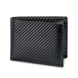 Men's RFID Blocking Slim Bifold Wallet - Minimalist Front Pocket Design with Ample Card Storage (Carbon fiber)