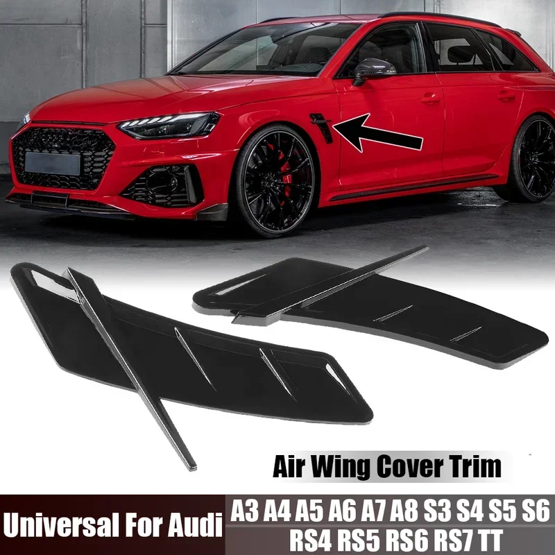 For Car Fender Side Vents Air Wing Vent Trim Sticker Universal For Audi A3 A4 A5 A6 A7 RS3 RS4 RS5 RS6 RS7 S3 S4 S5 S6