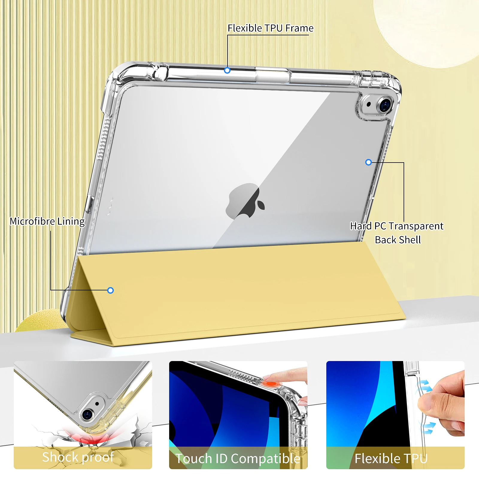 Aazon.co: Fintie Clear Case For IPad Air 11-inch 2 (2024), IPad Air 5th Generation (2022