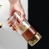 High Quality Double Glass Water Bottle With Case Tea Drink Bottle Infuser Tumbler Drinkware Waterbottle Eco-Friendly 4