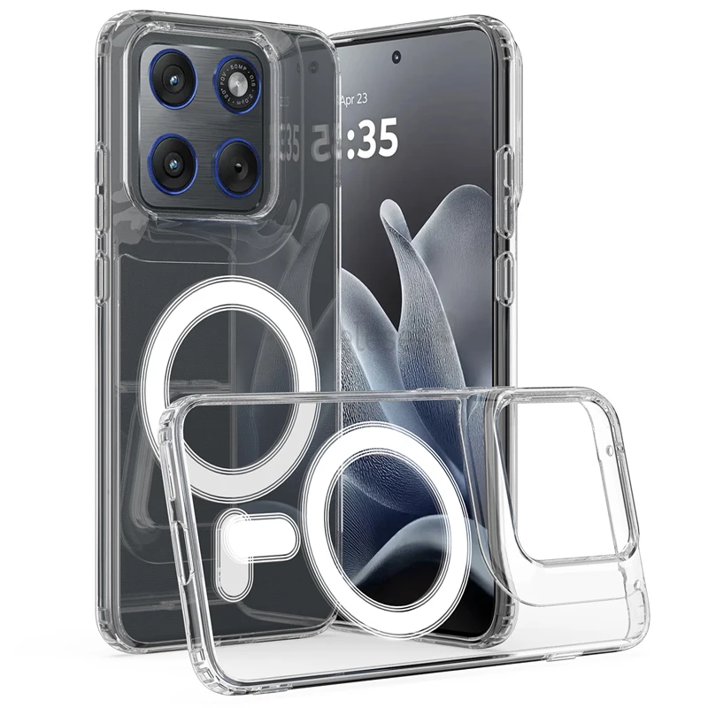 Magnetic Shockproof Transparent Hard Edge Case