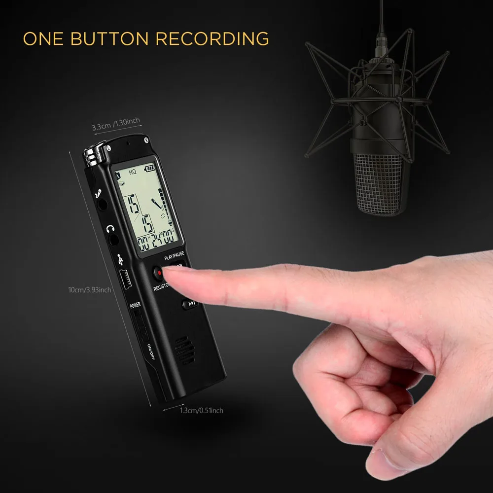 Digital Audio Voice Recorder 16GB/32GB/64GB High-Quality Intelligent Noise Reduc