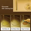 304 Stainless Steel  Gold Nano Handmade kitchen Bar Counter Sink Cover hidden Single Kitchen Sink Small Size Kitchen Sinks 4