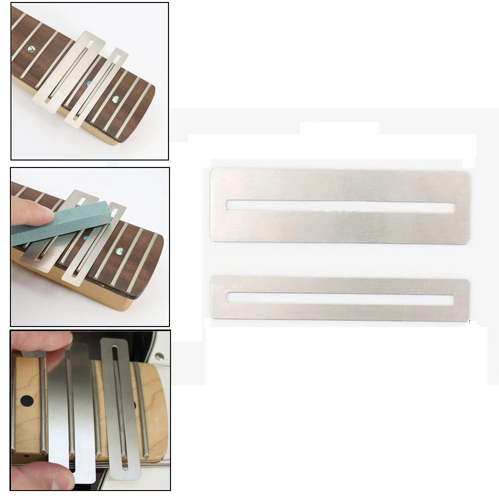 2Pcs Gitarre Griffbrett Schutz Griffbrett Schutz Werkzeug Für Gitarre Bass Gitarrenbauer Werkzeuge Edelstahl Bass Griffbrett Schutz