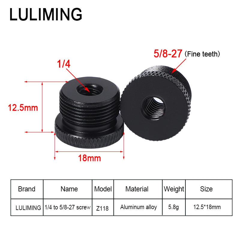 5/8-27 1/4 3/8 인치 마이크 변환 나사 카메라 변환 용 알루미늄 합금 마이크 스탠드 어댑터 플래시 라이트 마이크 스탠드