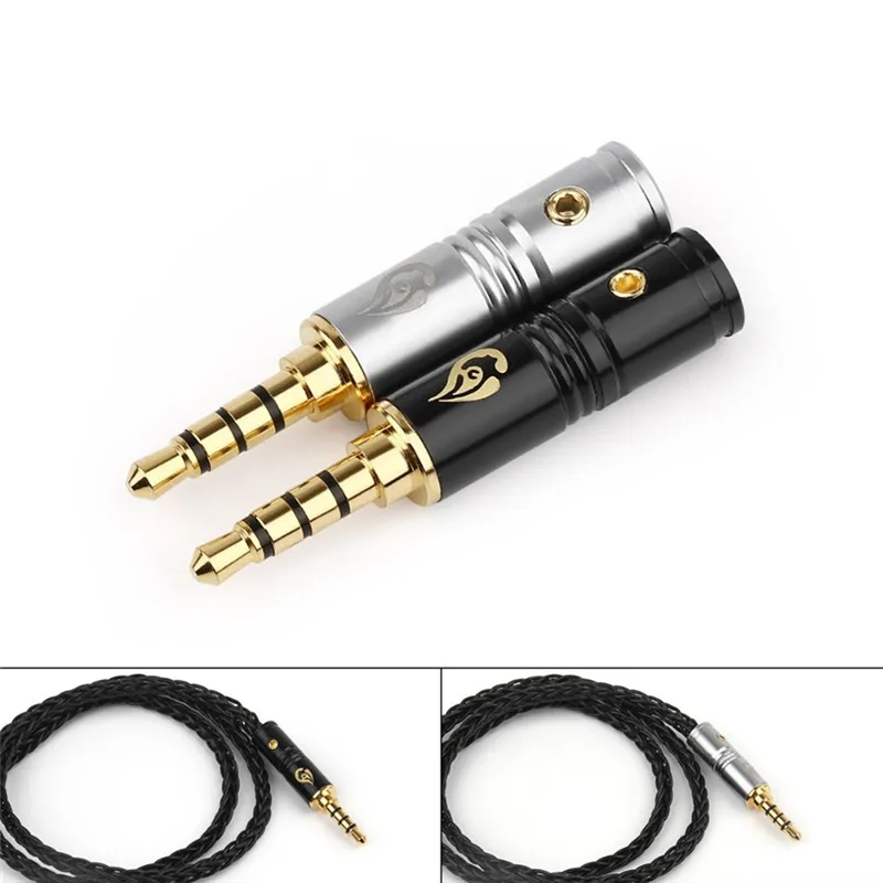 3.5mm Jack Replacement 3 Poles Stereo 3.5 Male Repair Headphones Audio