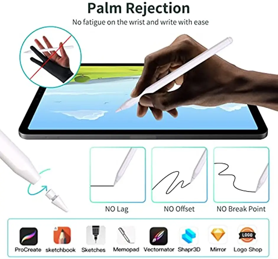Pencil Grip Procreate Ipad Stylus Ipad Pencil Palm Rejection