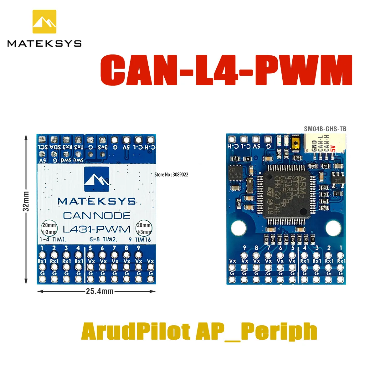 

MATEK CAN-L4-PWM AP_PERIPH дронекан в PWM-адаптер ArudPilot превращает сервоприводы PWM В CAN-Сервоприводы DShot с поддержкой ESCs в CAN ESCs