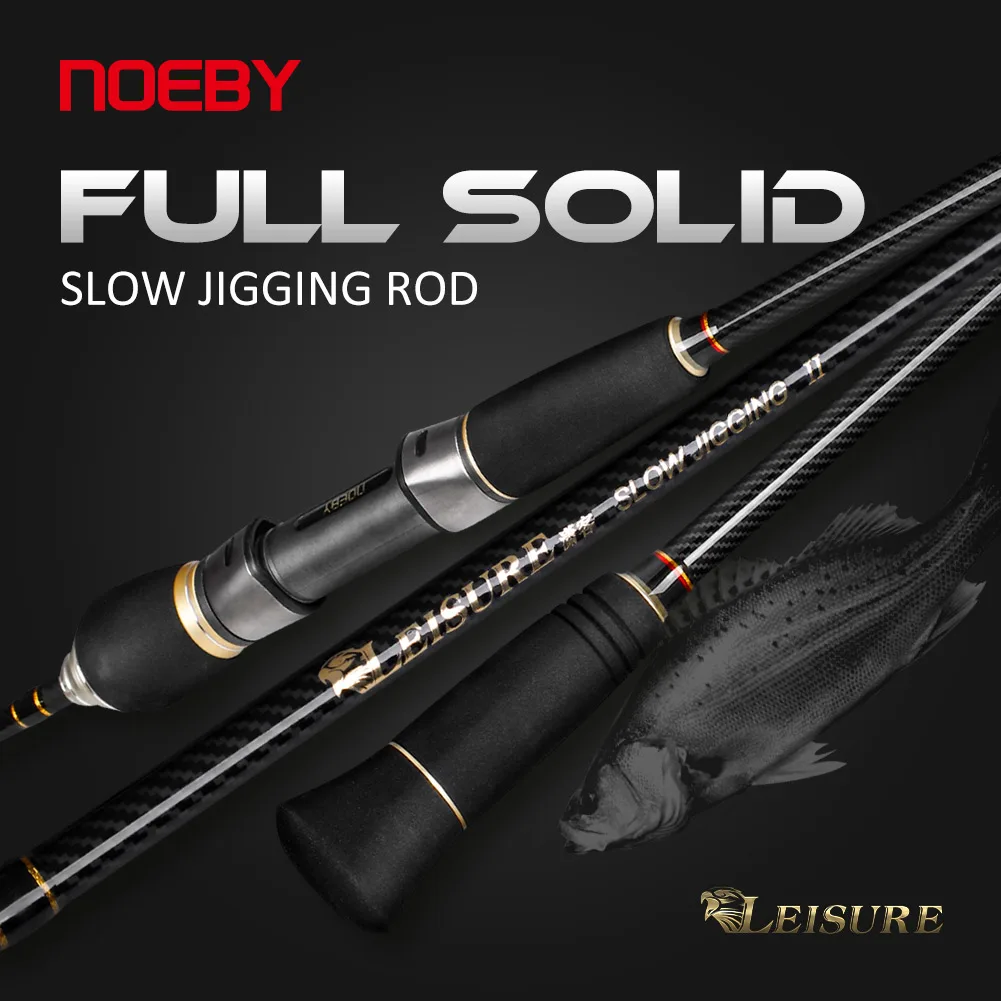 Noeby Full Solid Slow Jigging Fishing Rod 1.83m 1.96m M ML High Sensitivity  Spinning Baitcast 2 Section Saltwater Fishing Rods