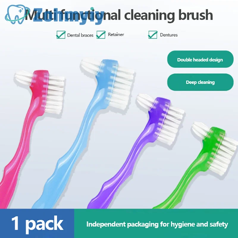

Denture Cleaning Brush Deep Cleaning False Teeth Tool Reusable Invisible Orthodontic Braces Descaling Brush Oral Care Supplies