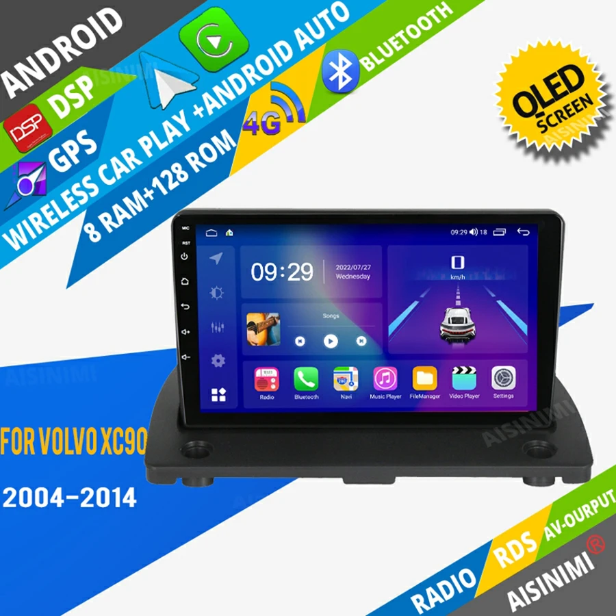Aisinimi Android Car Dvd Player Navigazione Per Volvo Xc90 2004 2005 2006 2007 Autoradio Car Audio Gps Multimedia Stereo Monitor