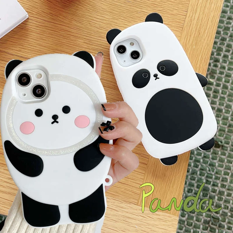 Case Iphone 8 Plus 3d Panda Cases | 3d Panda Phone Case Iphone - 3d Cute  Cartoon - Aliexpress