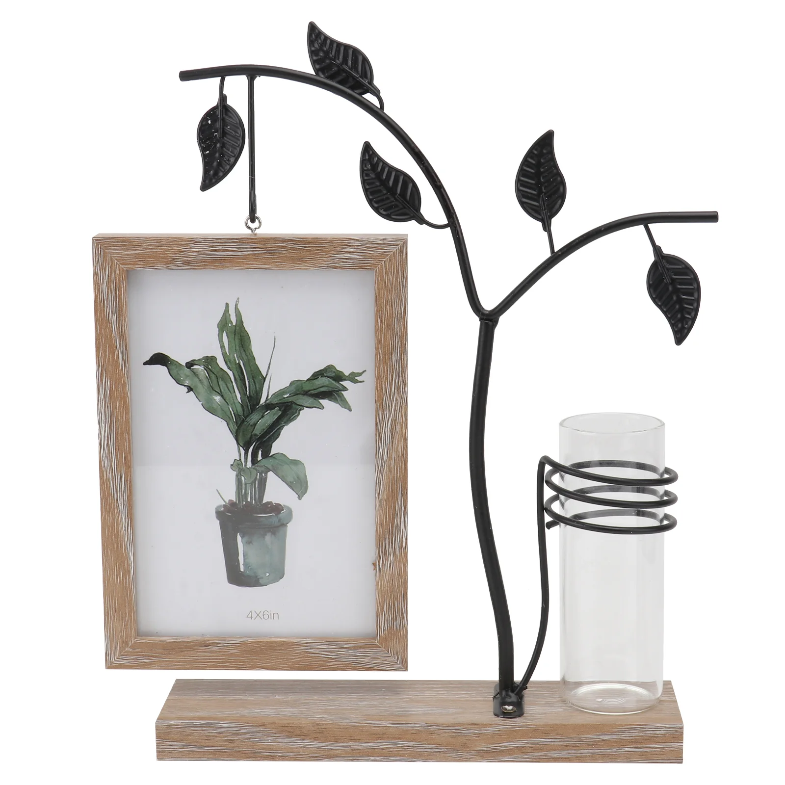 

Decorations 6 Inch Wrought Iron Photo Frame Home Wedding Vases Hydroponics Holder