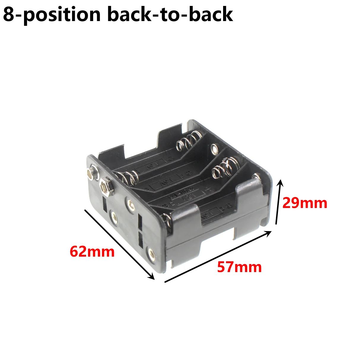 HALJIA 2Pcs 9V AA 6 X 1.5V Plastic CELL Battery Clip Slot Holder Case Battery Storage Box Double Deck/Back To Back With Wire Leads - View #7