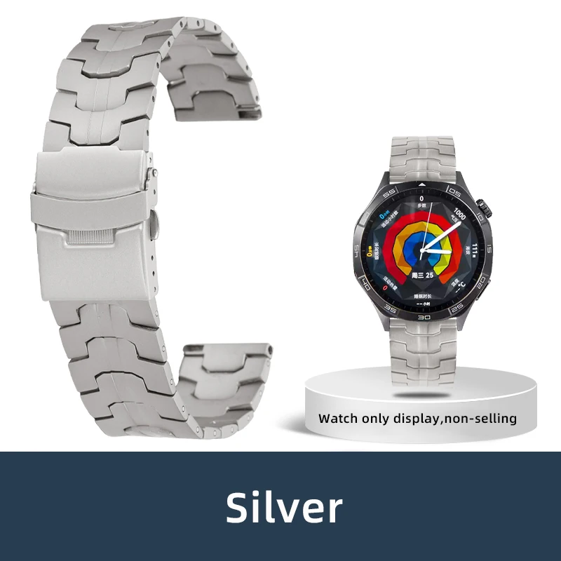 Sleek Titanium Orange Adjustable Watch Strap, 22mm/20mm