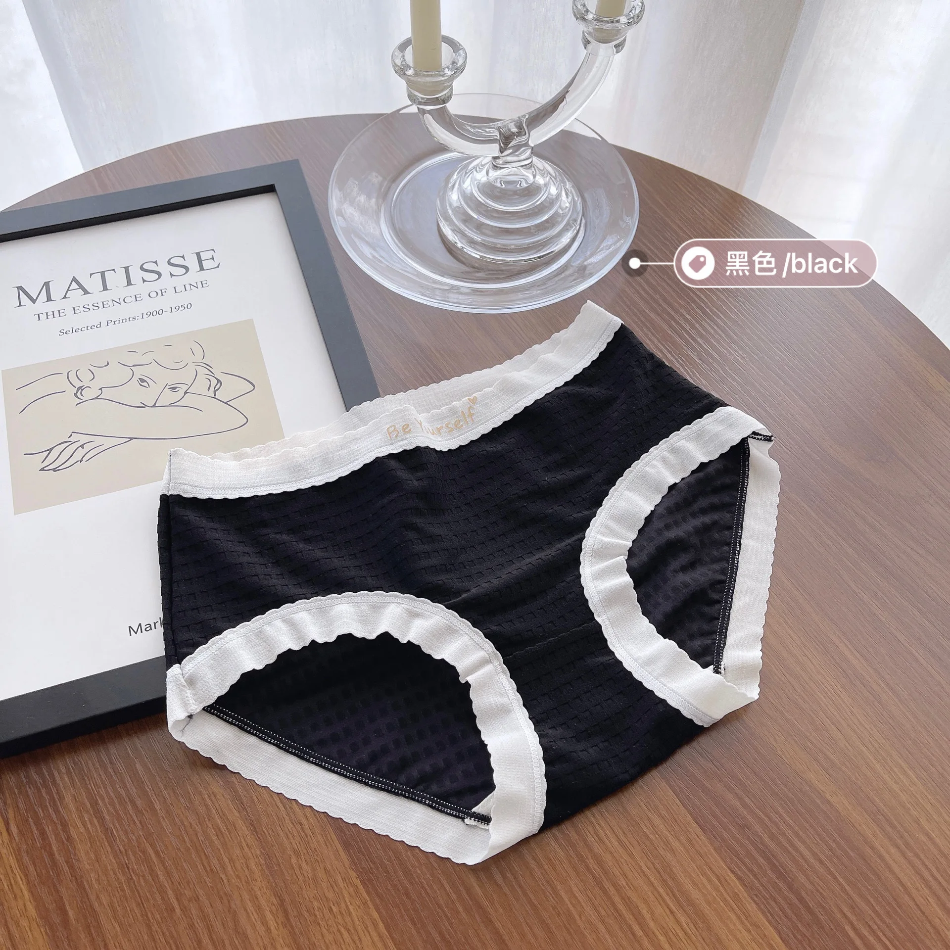 Mutandine Sexy Semplice Fresco Inglese Alfabeto Stampa Traceless A Vita Media Mutandine Comode Donne Victor'S Secret