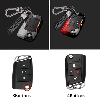 ABS Car Key Case Cover Shell Fob For Volkswagen VW Golf 7 ALLTRACK MK7 2016 2017 For Skoda Octavia A7 SEAT Remote 3 4 Buttons 1