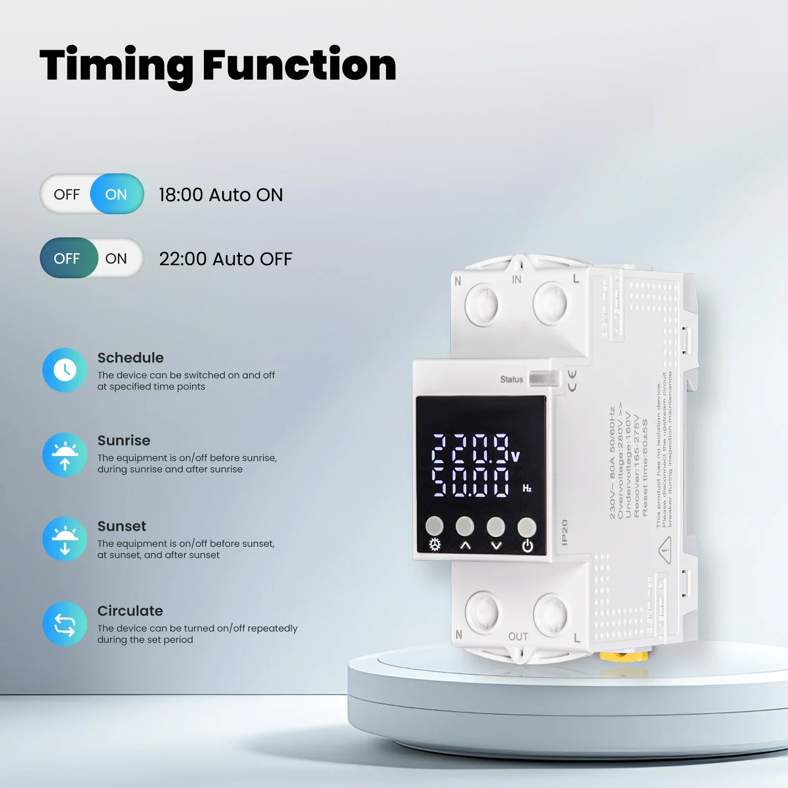 WiFi Tuya Smart Circuit Breaker 80A Alarm Threshold Set Electricity Monitor V0 F